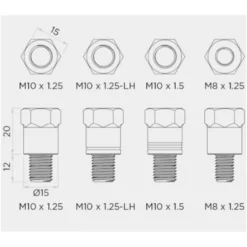 Mirror Stem Mount Adapter Kit M8/M10