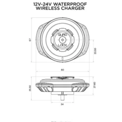 Wireless Charging Head Waterproof 12V-24V V2