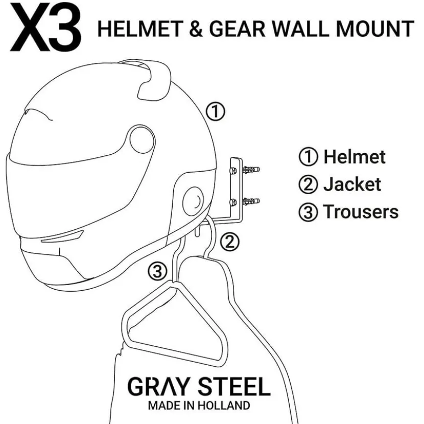 X3 Helmet & Gear Wall Mount